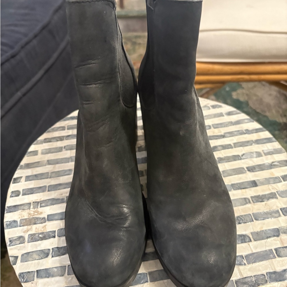 Crown vintage by Born Black leather Ankle Boots size 7.5 - Picture 3 of 8